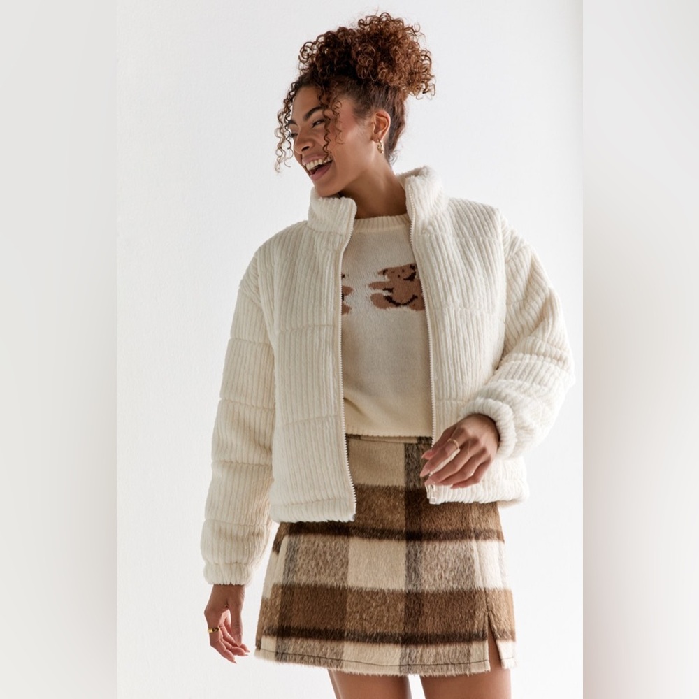 Francesca's Collections White Puffer Jacket